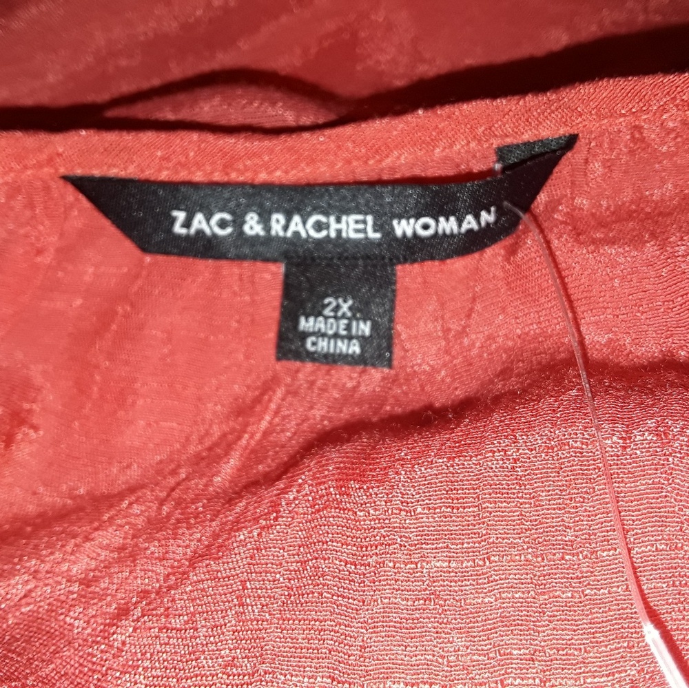 Zac & Rachel Beaded Peasant Ruffle Sleeve Orange - Picture 6 of 8